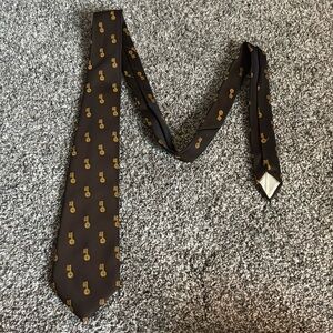 Trevira Brown/Gold Key Men’s Neck Tie Accessory